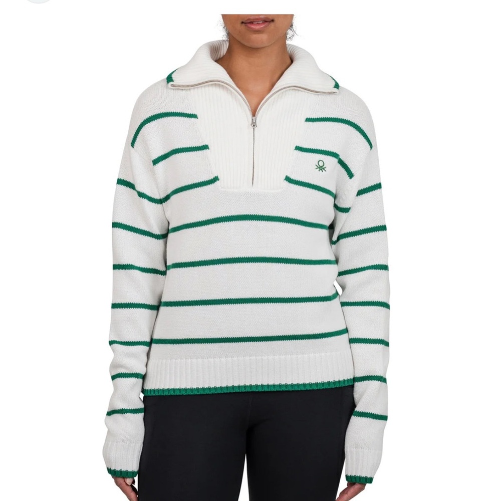United colours of Benetton 1/4 zip 100% cotton sweater size large